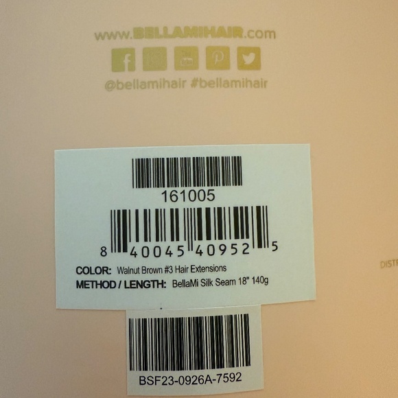 BELLAMI Silk Seam 140g 18" Walnut Brown Hair Clip In Extensions - Picture 5 of 5
